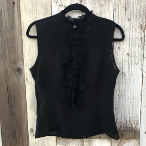 🐰 H&M Black Sheer Tank Top Ruffle